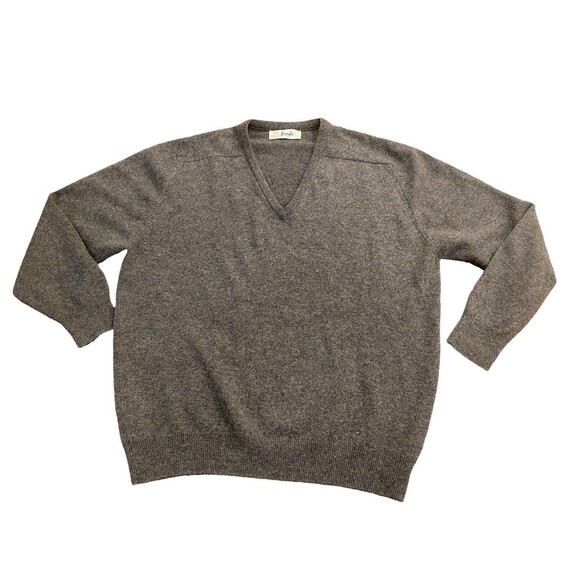 Pringle of Scotland Sweater Pure Wool  48 V-Neck Long Sleeve dark Gray - Picture 1 of 5